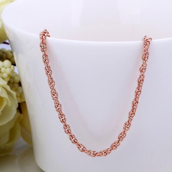Wholesale Classic Rose Gold Geometric Chain Nceklace TGCN037 1