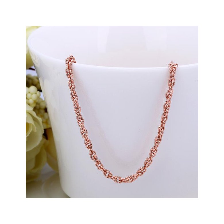 Wholesale Classic Rose Gold Geometric Chain Nceklace TGCN037 1