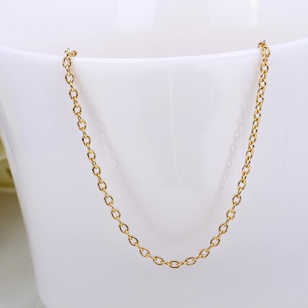 Wholesale Trendy 24K Gold Geometric Chain Nceklace TGCN038 3