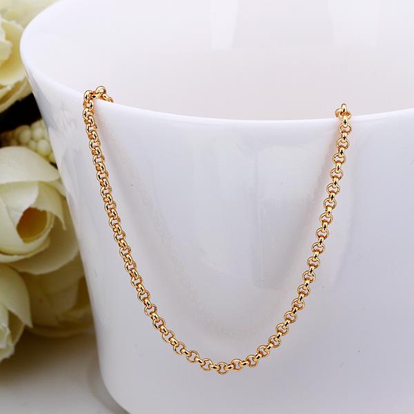 Wholesale Trendy 24K Gold Geometric Chain Nceklace TGCN039 3