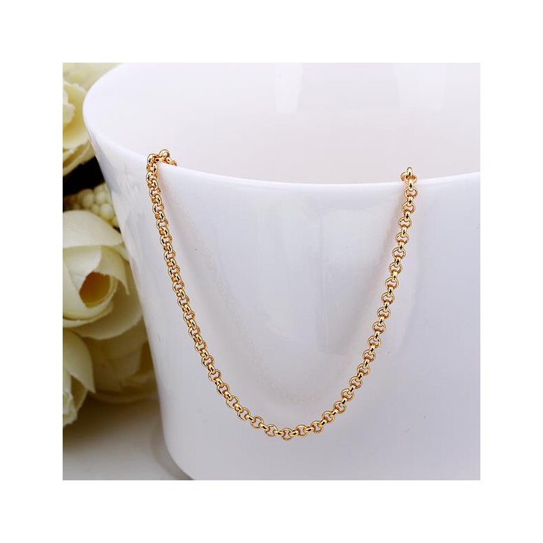 Wholesale Trendy 24K Gold Geometric Chain Nceklace TGCN039 3