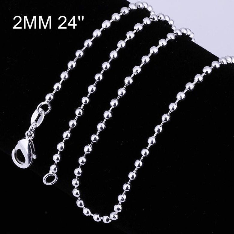 Wholesale Trendy Silver Ball Chain Nceklace TGCN045 1
