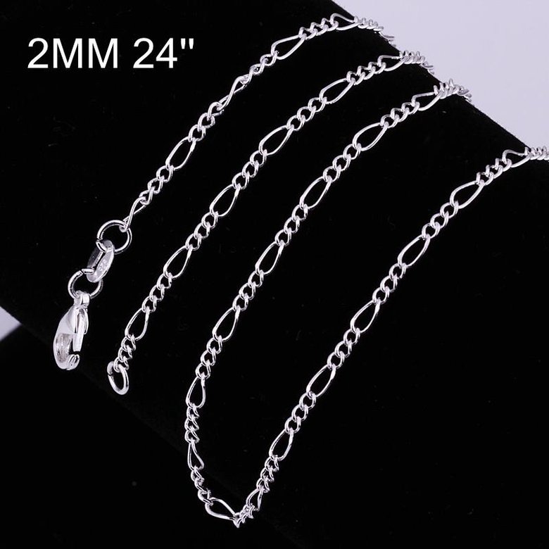 Wholesale Romantic Silver Geometric Chain Nceklace TGCN053 3