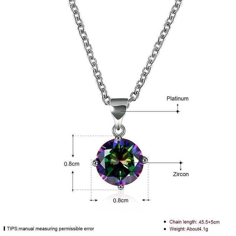 Wholesale Retro rhodium plated Round CZ Necklace TGCZN003 0