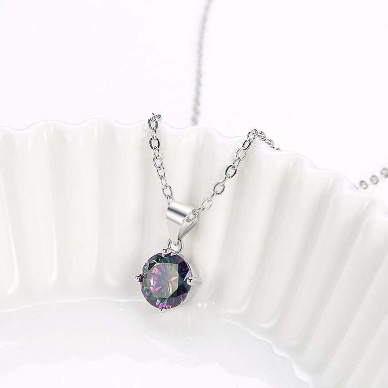 Wholesale Retro rhodium plated Round CZ Necklace TGCZN003 3