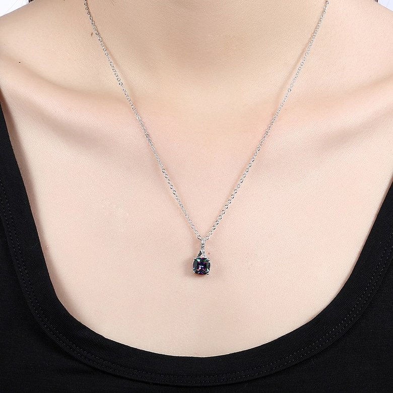 Wholesale Retro rhodium plated CZ Necklace TGCZN005 4