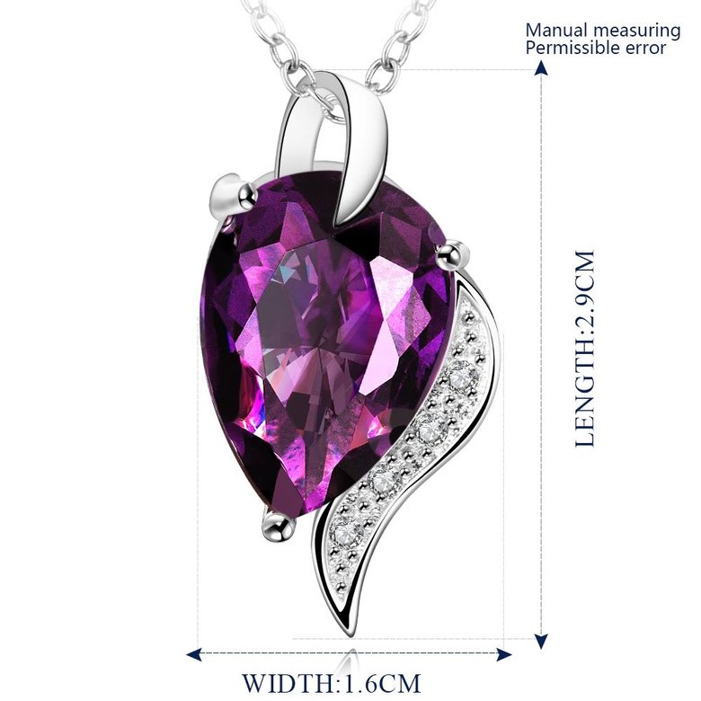 Wholesale Classic rhodium plated Geometric CZ Necklace TGCZN012 0