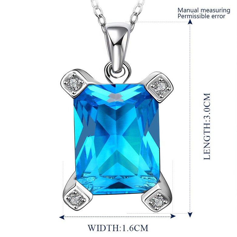 Wholesale Classic rhodium plated Geometric CZ Necklace TGCZN022 0