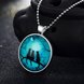Wholesale Trendy Silver 3 Cats Noctilucent Necklace TGLP103 2 small