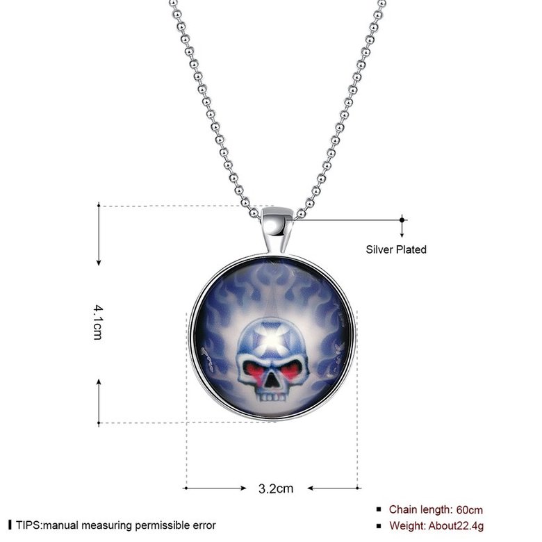 Wholesale Trendy Silver Skull Energy Luminous Pendants TGLP111 0