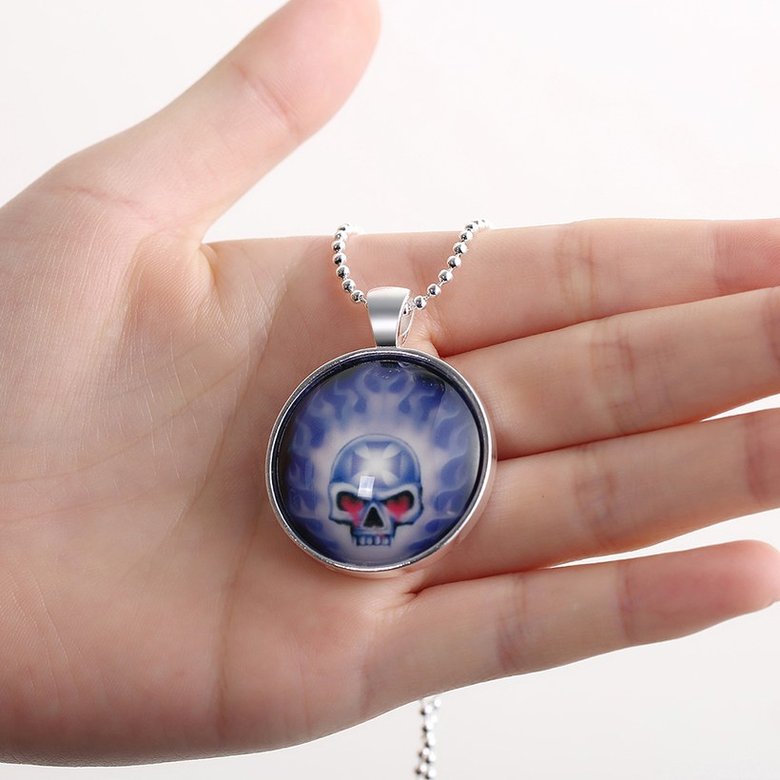 Wholesale Trendy Silver Skull Energy Luminous Pendants TGLP111 4