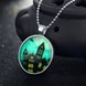 Wholesale Trendy Silver Haunted house Luminous Necklace TGLP135 2 small