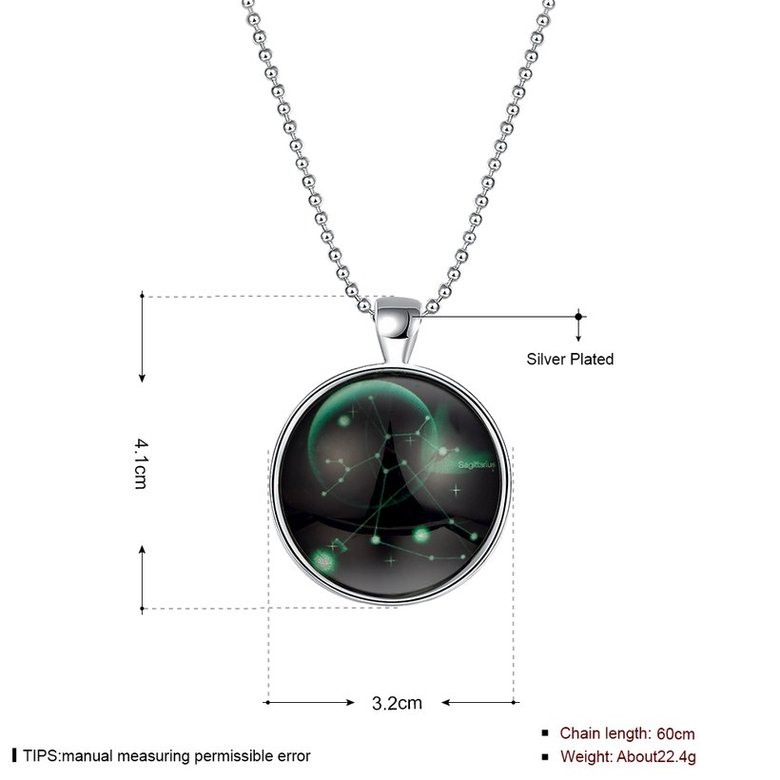 Wholesale Trendy Constellation Sagittarius Luminous Necklace TGLP153 0