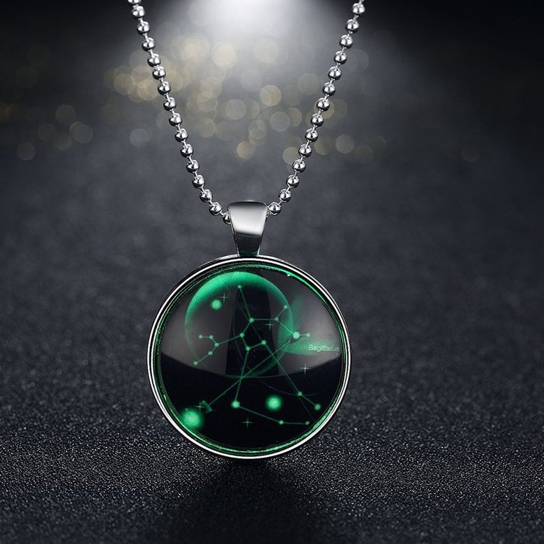 Wholesale Trendy Constellation Sagittarius Luminous Necklace TGLP153 1