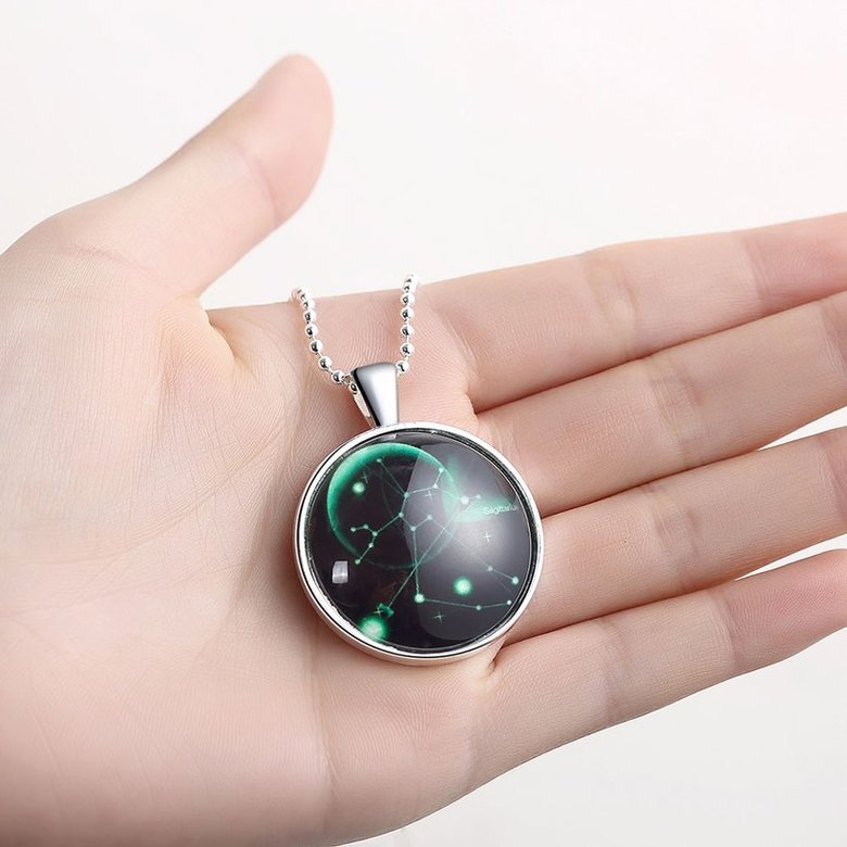 Wholesale Trendy Constellation Sagittarius Luminous Necklace TGLP153 4