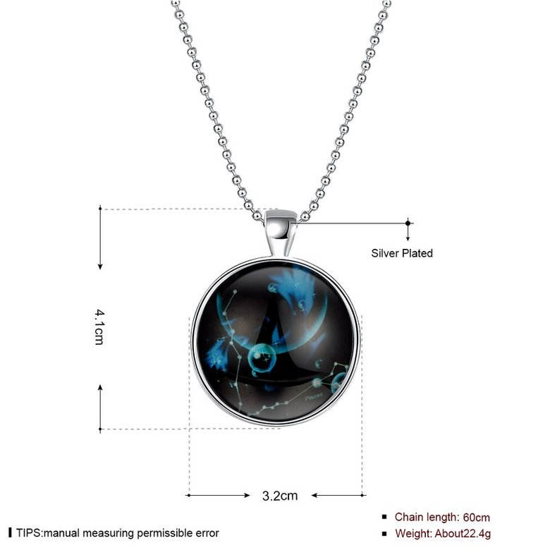 Wholesale Trendy Constellation Pisces Noctilucent Necklace TGLP002 0