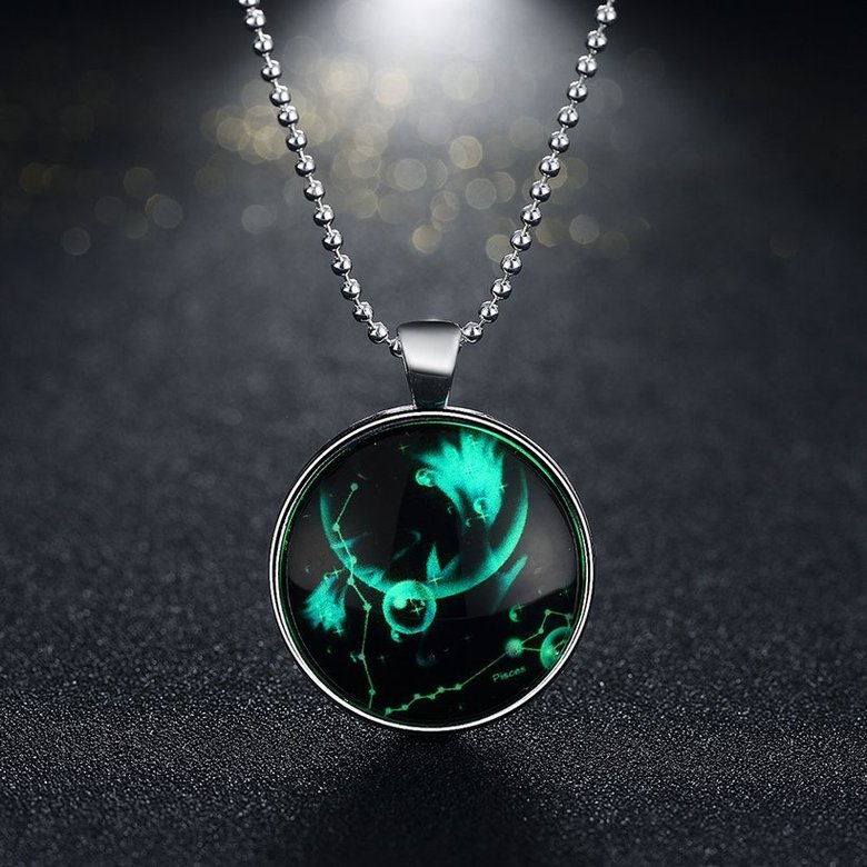 Wholesale Trendy Constellation Pisces Noctilucent Necklace TGLP002 1