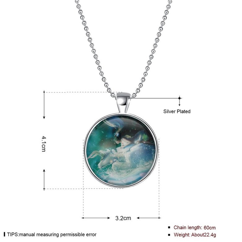 Wholesale Trendy Constellation Blue Taurus Noctilucent Necklace TGLP011 0