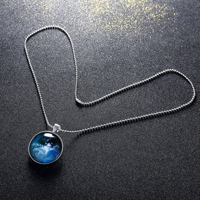 Wholesale Trendy Constellation Blue Taurus Noctilucent Necklace TGLP011 3