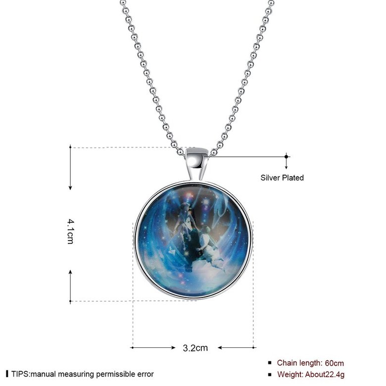 Wholesale Trendy Constellation Blue Gemini Luminous Necklace TGLP017 0