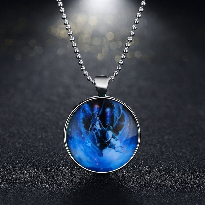 Wholesale Trendy Constellation Blue Gemini Luminous Necklace TGLP017 1