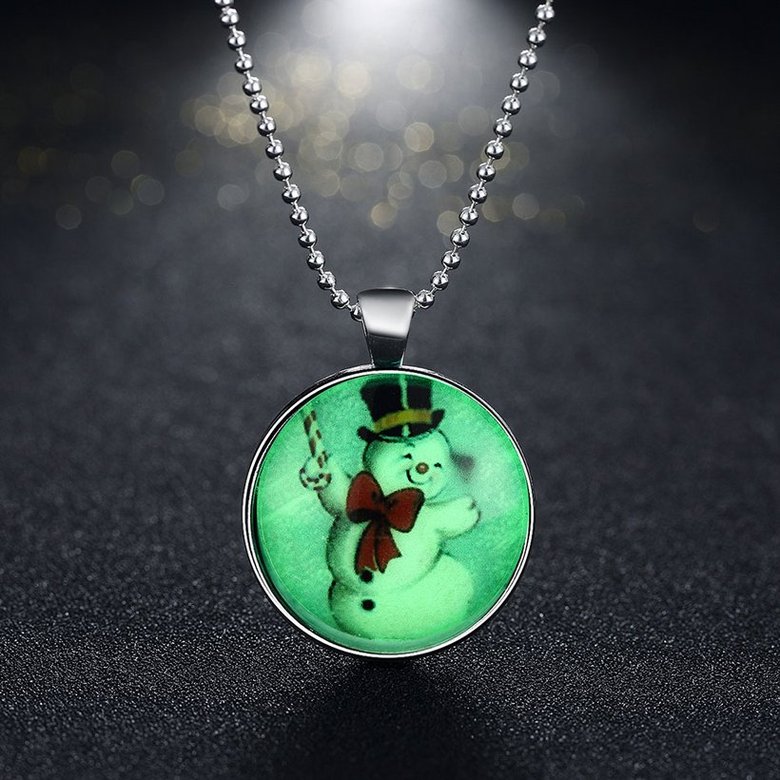 Wholesale Trendy Christmas Snowman Luminous Necklace TGLP024 1