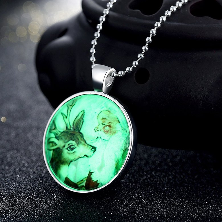 Wholesale Trendy Christmas Deer Luminous Necklace TGLP030 2