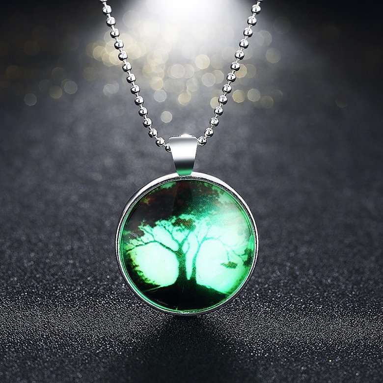 Wholesale Trendy Plant Wishing Tree Luminous Necklace TGLP034 1