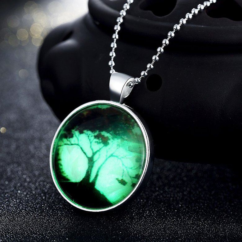 Wholesale Trendy Plant Wishing Tree Luminous Necklace TGLP034 2