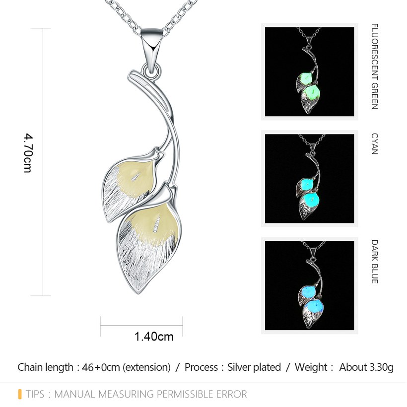 Wholesale Romantic Silver Plant Necklace TGLP063 4