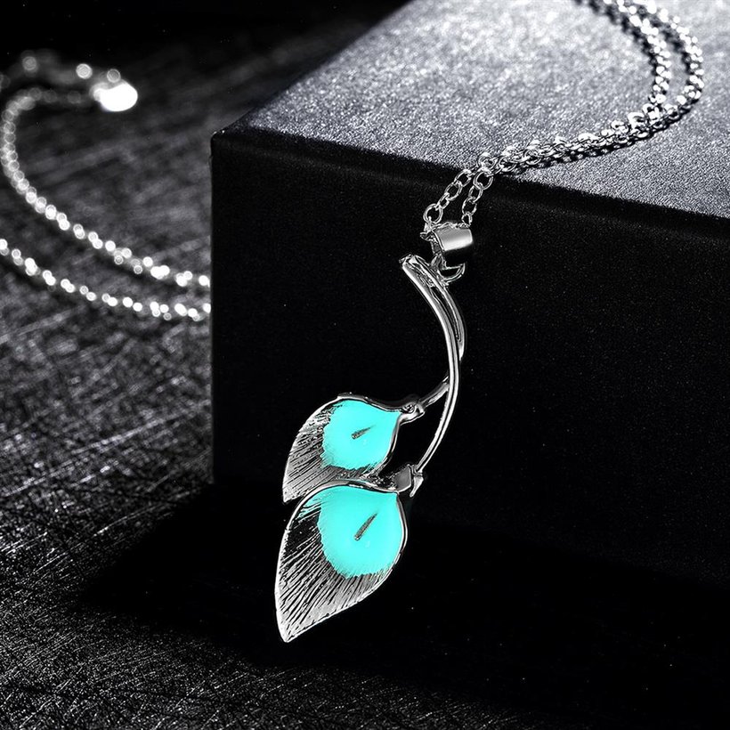 Wholesale Romantic Silver Plant Necklace TGLP063 6