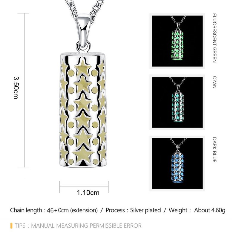 Wholesale Trendy Silver Geometric Necklace TGLP070 4