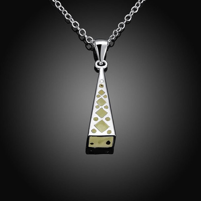 Wholesale Trendy Silver Geometric Necklace TGLP073 1