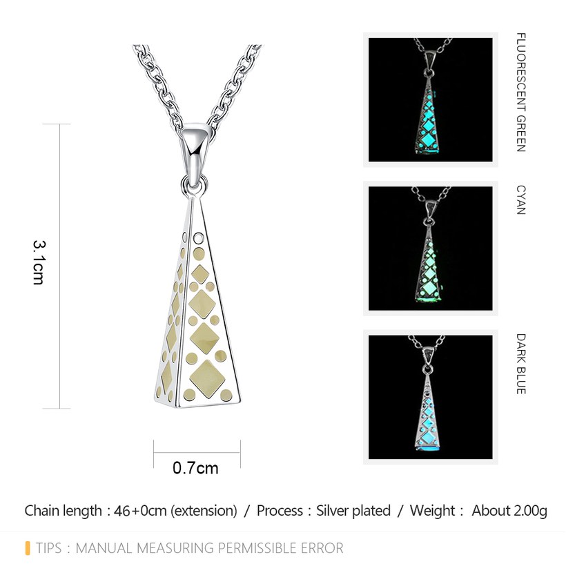 Wholesale Trendy Silver Geometric Necklace TGLP073 4