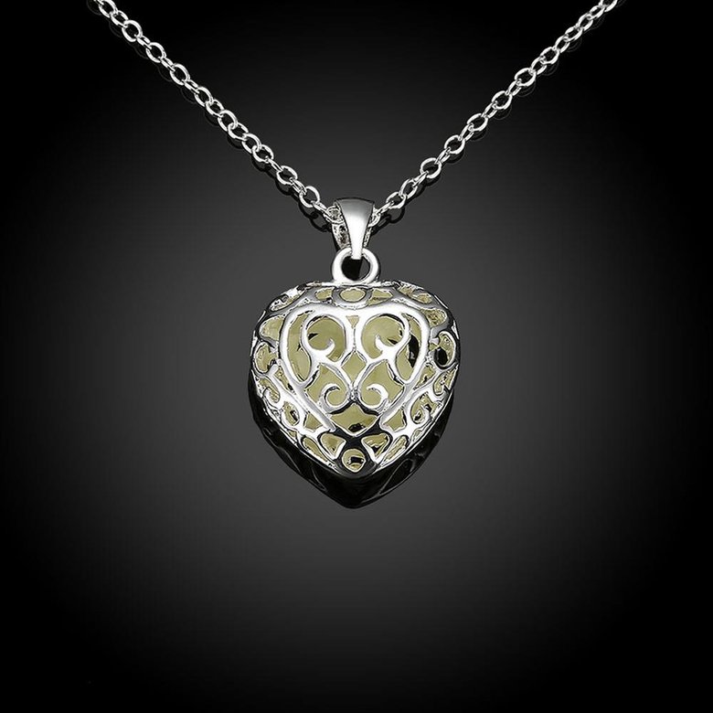 Wholesale Romantic Silver Heart Necklace TGLP104 0