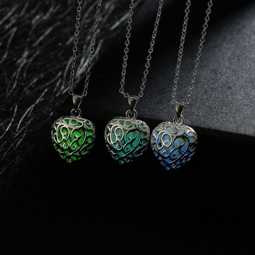 Wholesale Romantic Silver Heart Necklace TGLP104 2