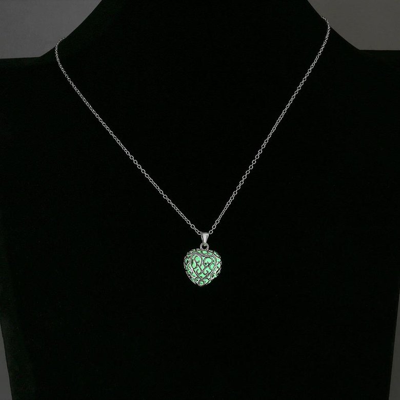 Wholesale Romantic Silver Heart Necklace TGLP104 3