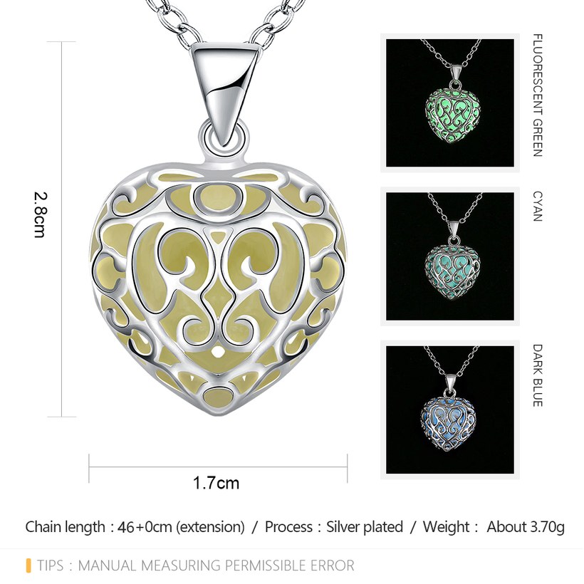 Wholesale Romantic Silver Heart Necklace TGLP104 6