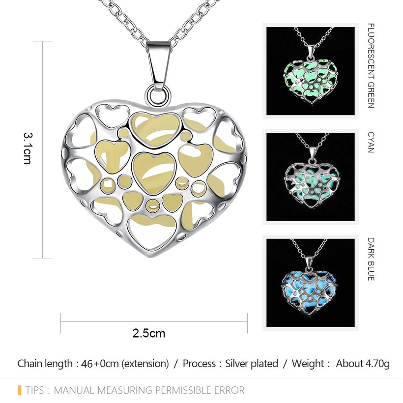 Wholesale Romantic Silver Heart Necklace TGLP116 6