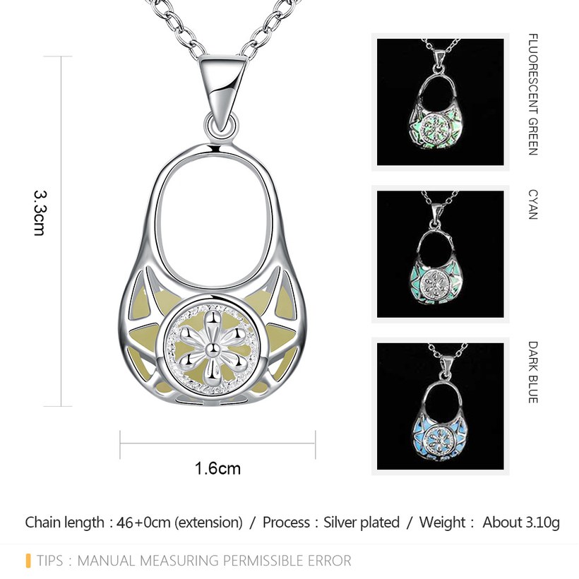 Wholesale Trendy Silver Geometric Necklace TGLP128 4