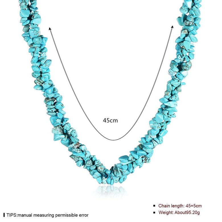 Wholesale Vintage Geometric Blue Crystal Necklace TGNSP058 0