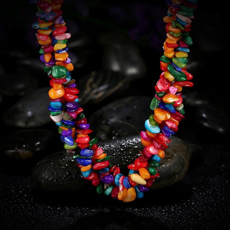 Wholesale Vintage Geometric Multicolor Crystal Necklace TGNSP002 3