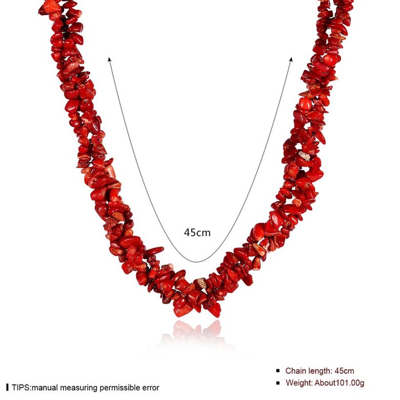 Wholesale Vintage Geometric Red Crystal Necklace TGNSP075 0