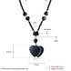 Wholesale Vintage Rhodium Heart Semi-precious Stone Necklace TGNSP020 0 small