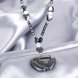 Wholesale Vintage Rhodium Heart Semi-precious Stone Necklace TGNSP020 1 small