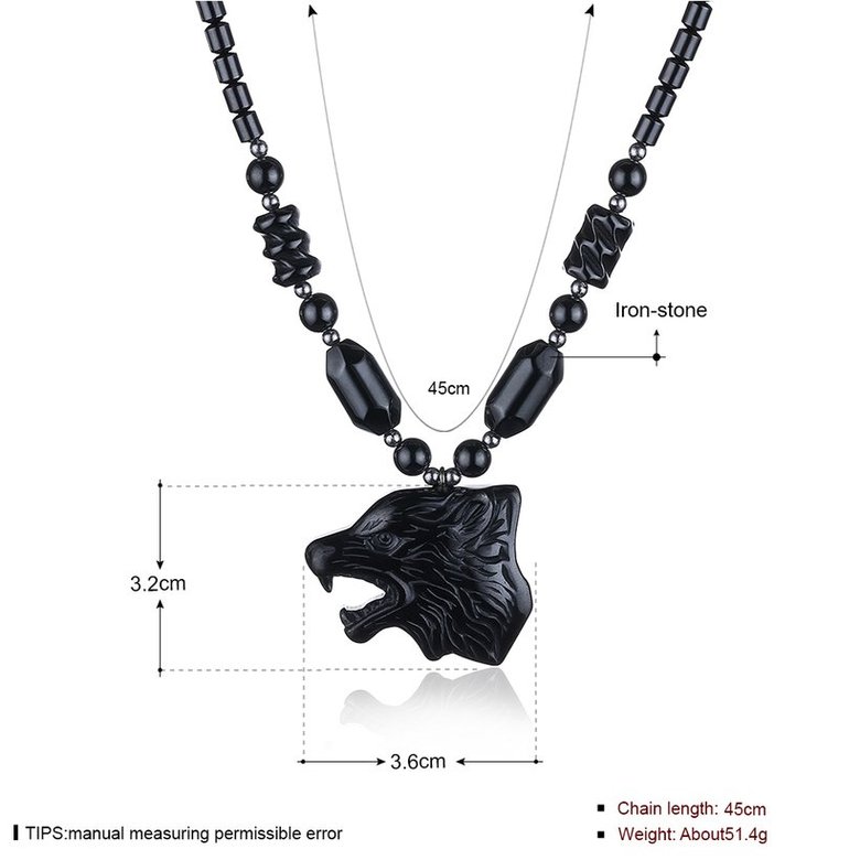 Wholesale Vintage Rhodium Animal Stone Necklace TGNSP027 0