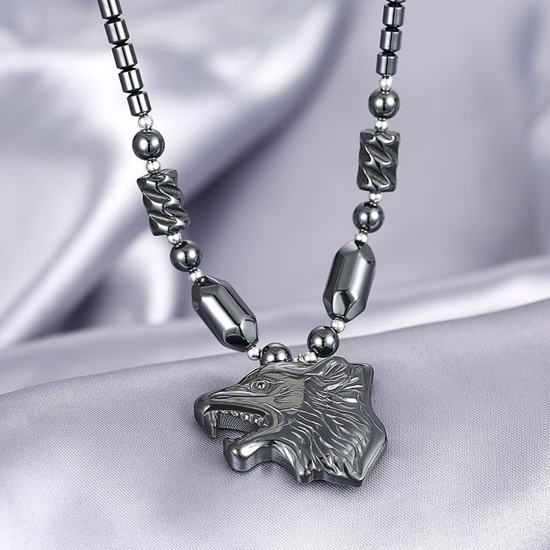 Wholesale Vintage Rhodium Animal Stone Necklace TGNSP027 1