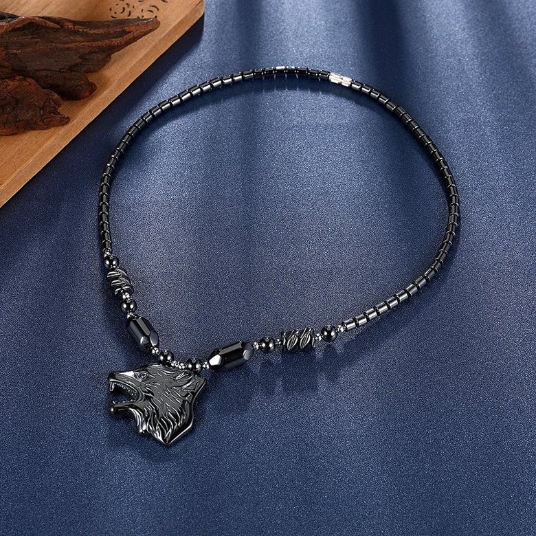 Wholesale Vintage Rhodium Animal Stone Necklace TGNSP027 3