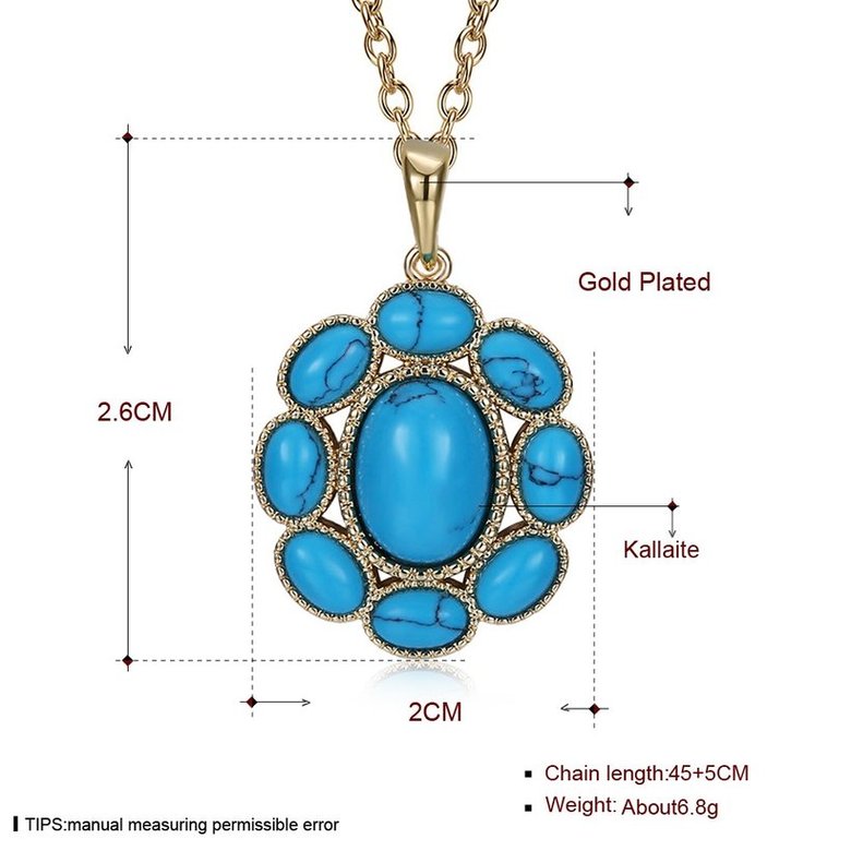 Wholesale Trendy Gold Geometric Kallaite Necklace TGNSP010 3