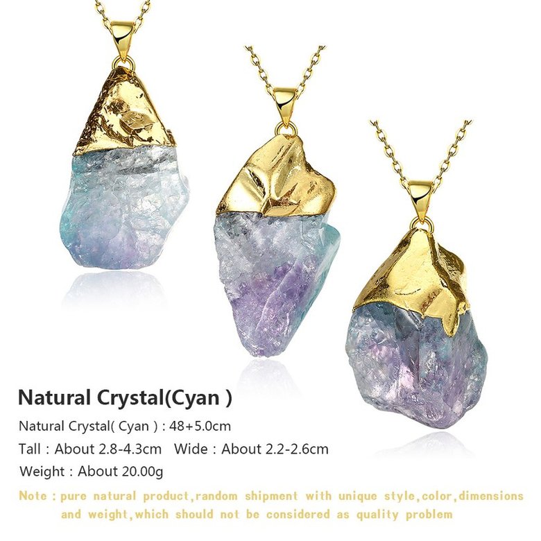 Wholesale Classic 24K Gold Geometric Crystal Necklace TGNSP041 2